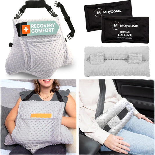 MOYOAMA almohada frontal mostrando forma ergonómica y soporte seguro