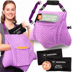 MOYOAMA cojín frontal mostrando forma ergonómica y soporte abdominal