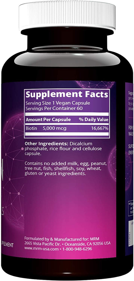 MRM Biotina: cabello saludable y uñas fuertes con una dosis diaria.