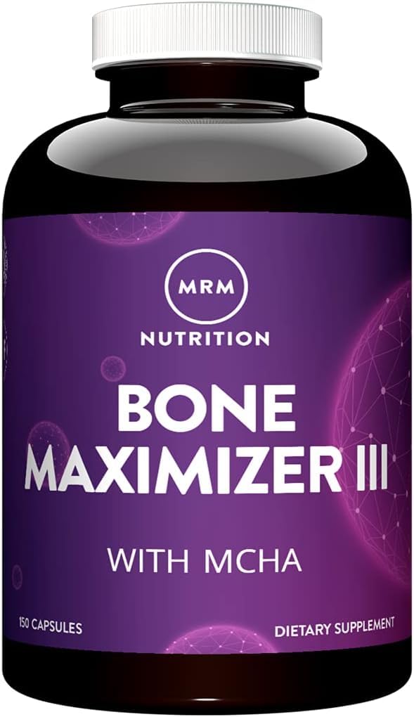 MRM Bone Maximizer III, cápsulas en mano para nutrición de huesos