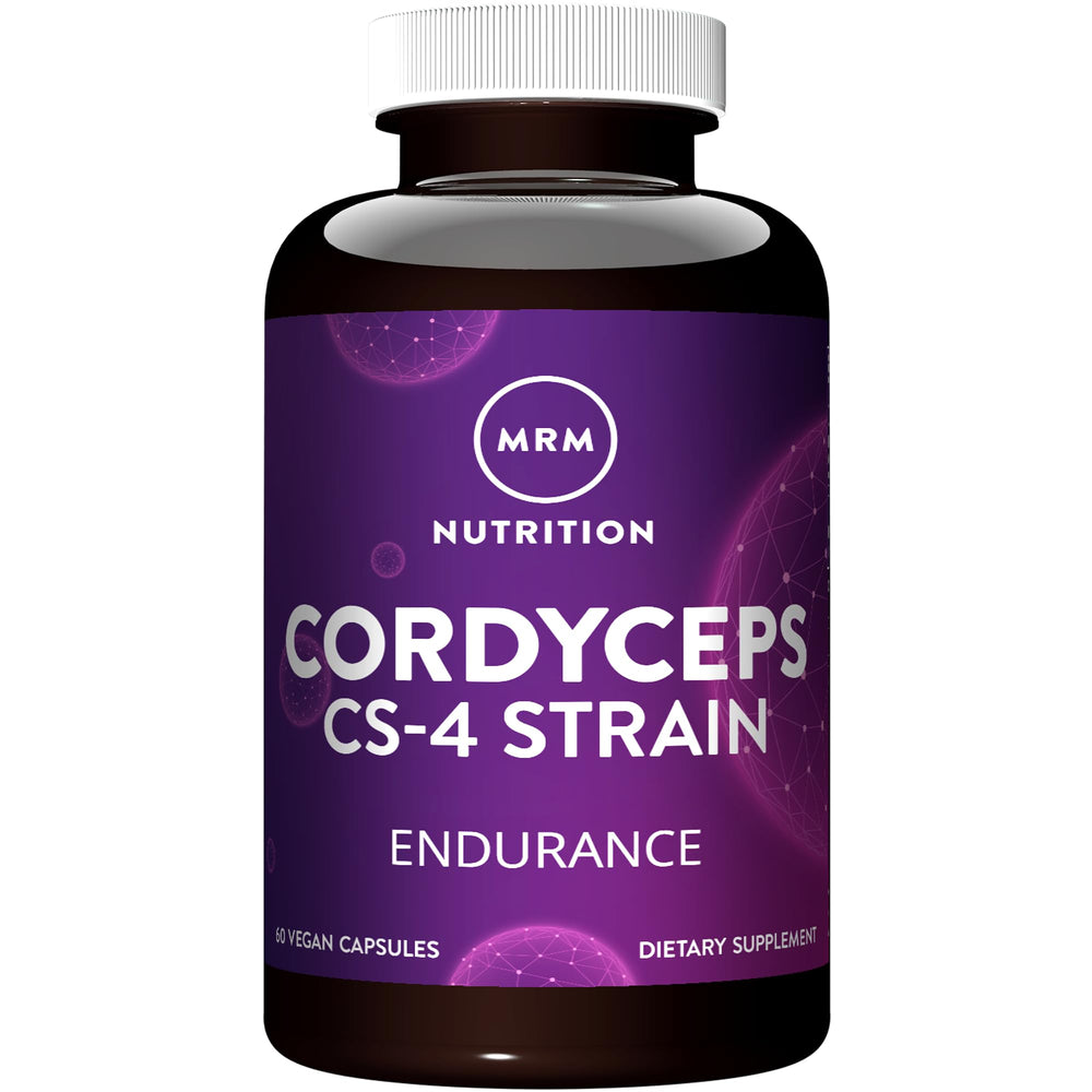 MRM Cordyceps CS-4, botella, diseñada para apoyar la energía diaria de forma natural.