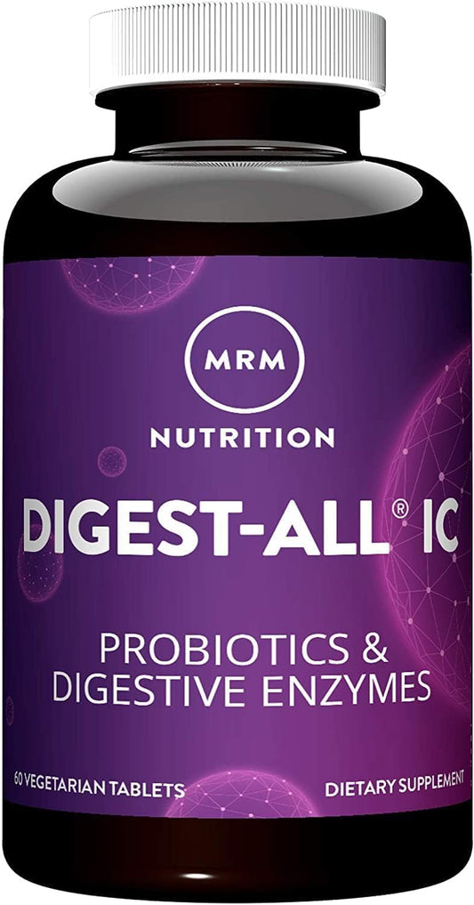 MRM Digest-All IC botella visible, apoyo digestivo diario para mayor confort estomacal