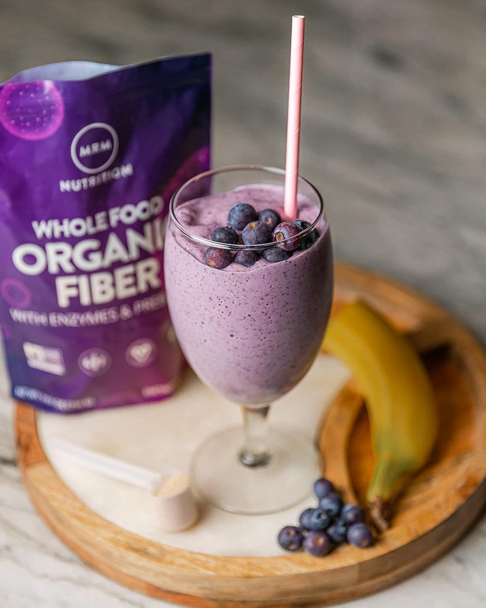 MRM en escena de cocina saludable, complemento para dieta equilibrada