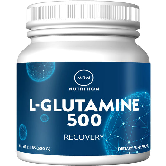 MRM L-Glutamina: bote y etiqueta, soporte muscular y digestivo