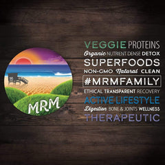 MRM suplemento en mesa saludable, representa integración en estilo de vida activo