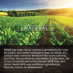 MRM etiqueta con información del producto, claridad sobre dosis y origen
