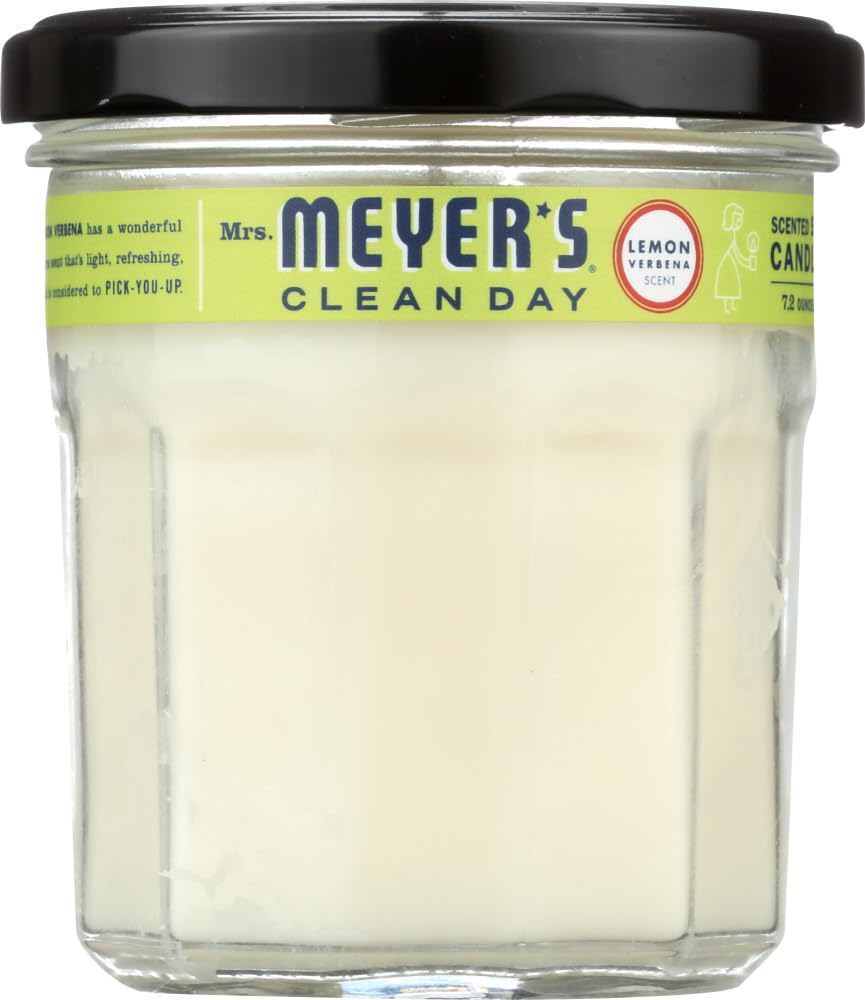 Mrs. MEYER'S frasco frontal Lemon Verbena mostrando diseño y tamaño práctico