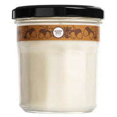 Mrs. MEYER'S vela Acorn Spice frontal en frasco reciclable aporta calidez