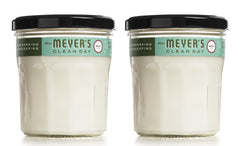 MRS. MEYER'S vela albahaca vista frontal, diseño de vidrio reciclable y atractivo