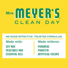 MRS. MEYER'S vela con objeto junto para comparar tamaño práctico y portátil