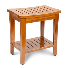 MRTEAK banco de ducha frontal mostrando diseño compacto y estabilidad