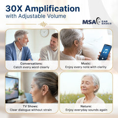 MSA PRO amplificador en oído durante conversación mejora comprensión vocal