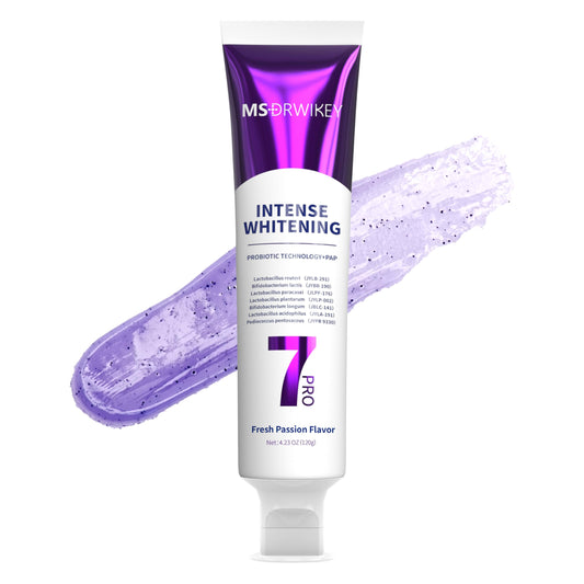 MSDRWIKEY envase frontal mostrando diseño y beneficios para sonrisa más blanca