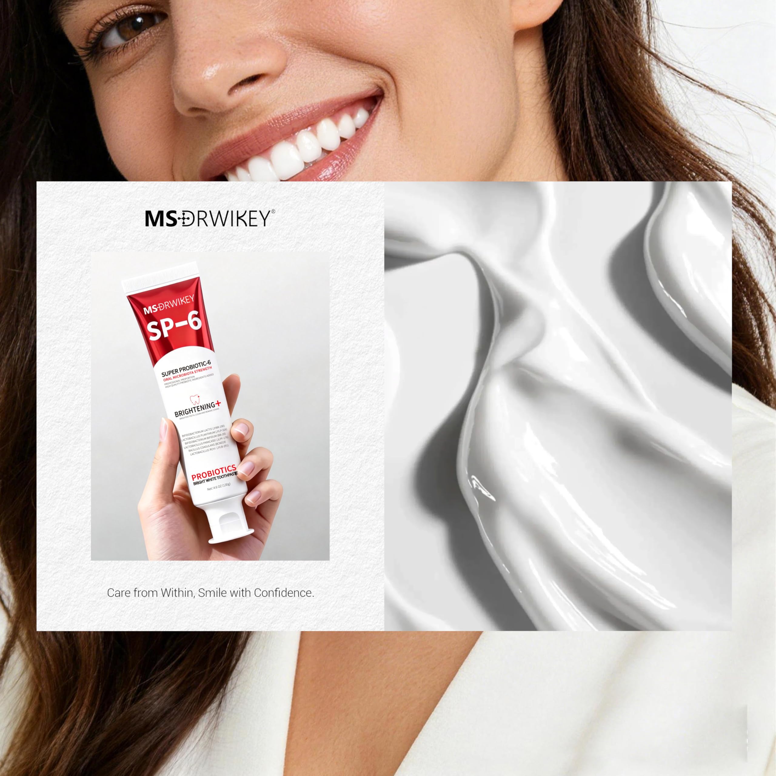 MSDRWIKEY etiqueta con instrucciones claras y beneficios visibles