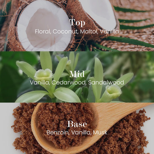 M&SENSE primer plano de textura de cera con aroma a vainilla destacando calidad