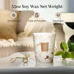 M&SENSE vela colocada en salón creando ambiente acogedor y relajante