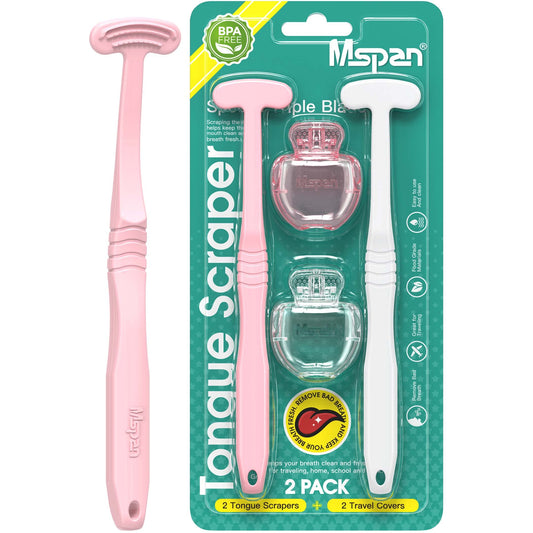 Mspan vista frontal del raspador mostrando diseño y colores para higiene eficaz