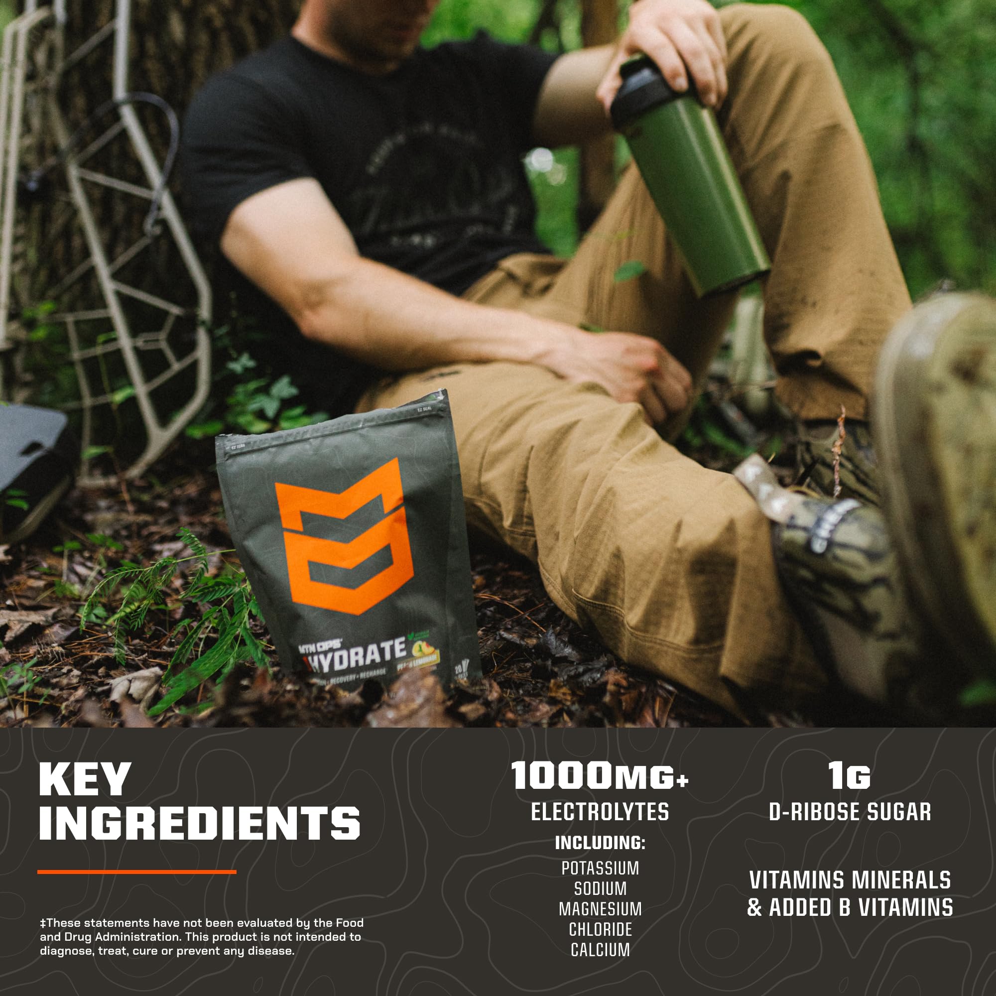 MTN OPS sobre junto a una mano para comparar tamaño y portabilidad durante actividades