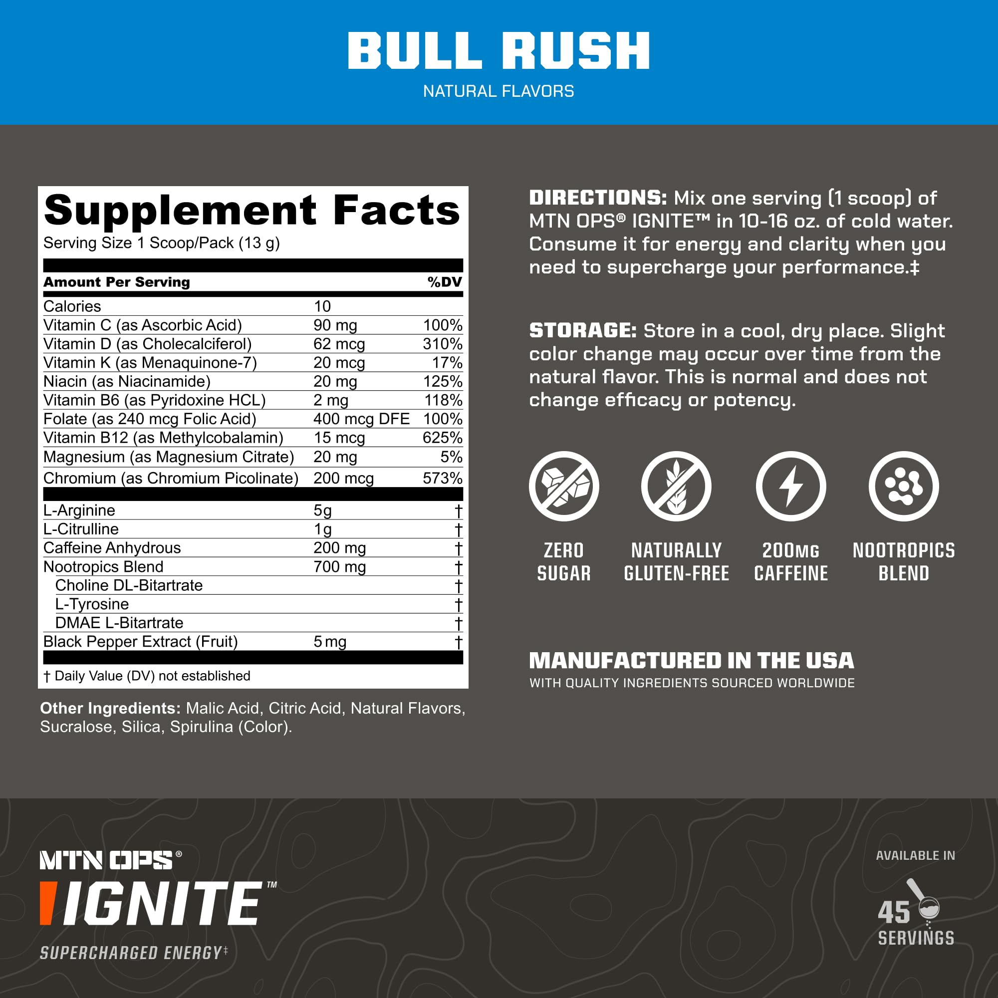 MTN OPS Ignite primer plano del polvo resaltando mezcla fina y pureza
