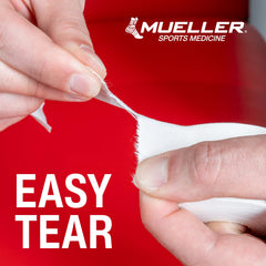 Mueller cinta en muñeca ilustrando refuerzo seguro y ajuste confortable