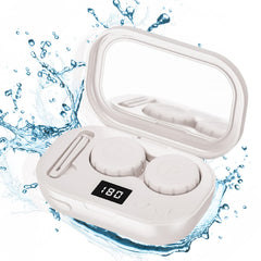 mUGLE cajas de remojo abiertas mostrando compartimentos para diferentes lentes