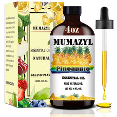 MUMAZYL aceite de piña botella frontal, envase ámbar protege aroma