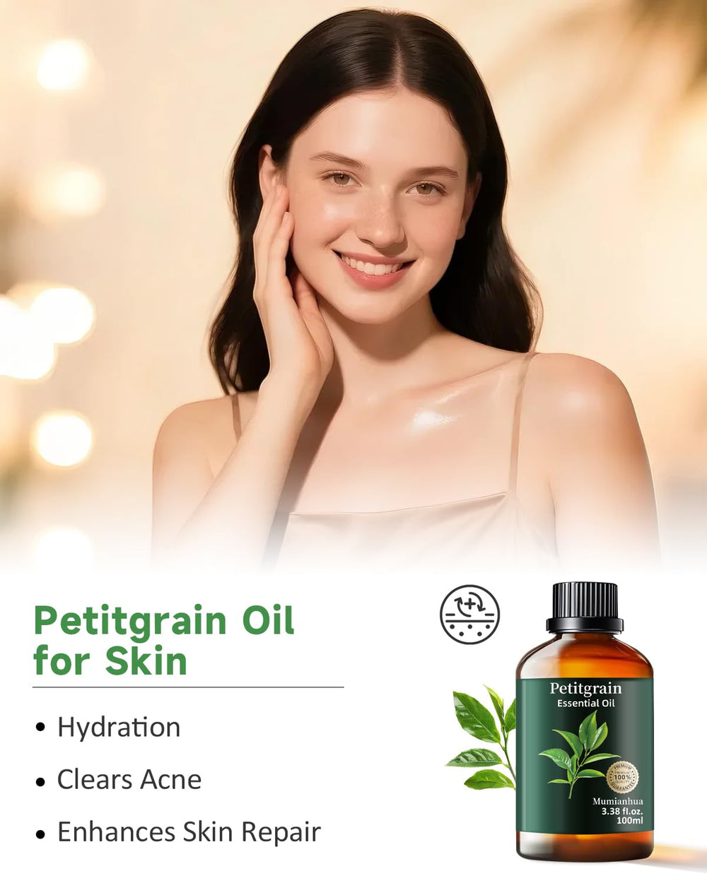 Pillow spray with Mumianhua Petitgrain for soothing evening comfort.