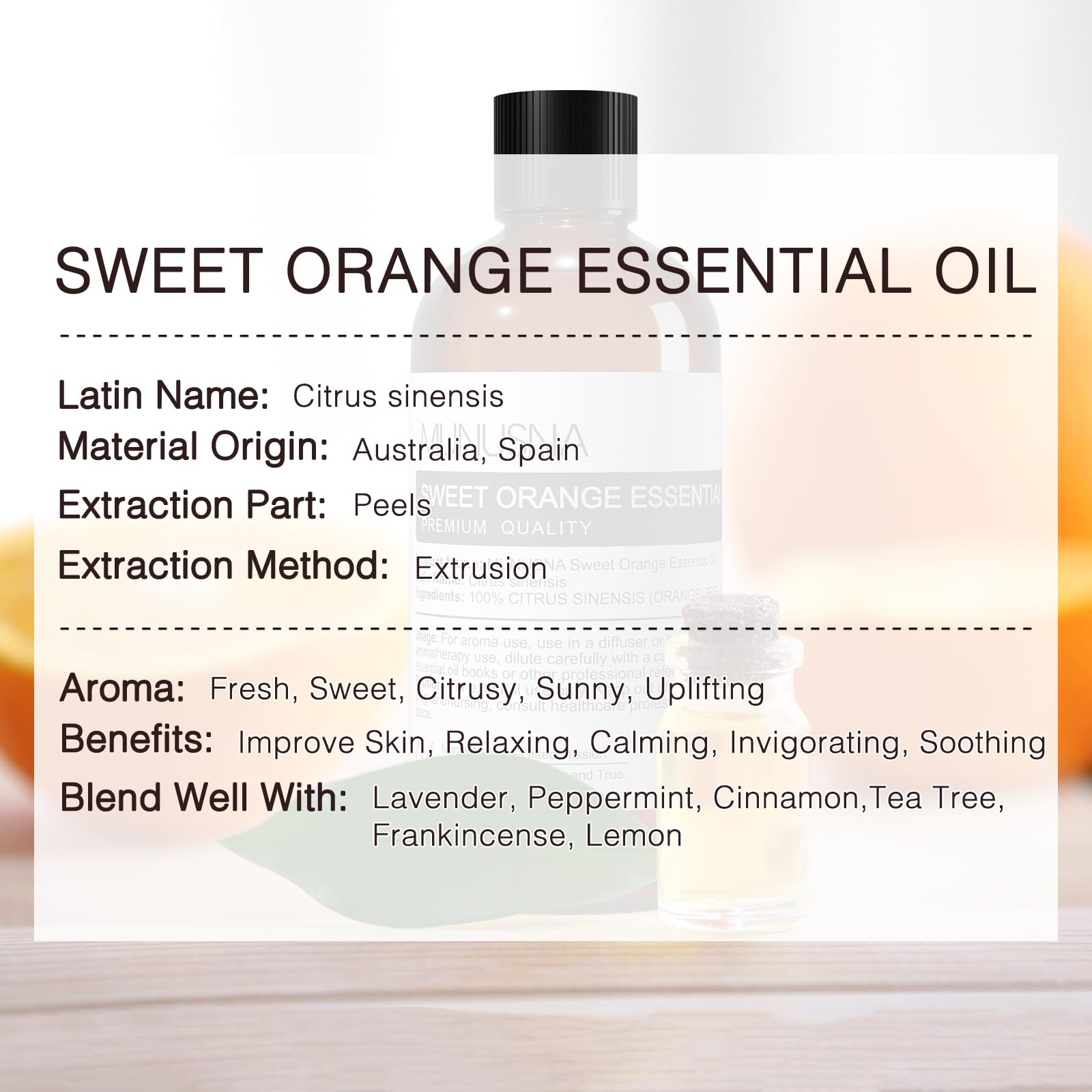 MUNUSNA etiqueta legible con ingredientes, seguridad y calidad familiar