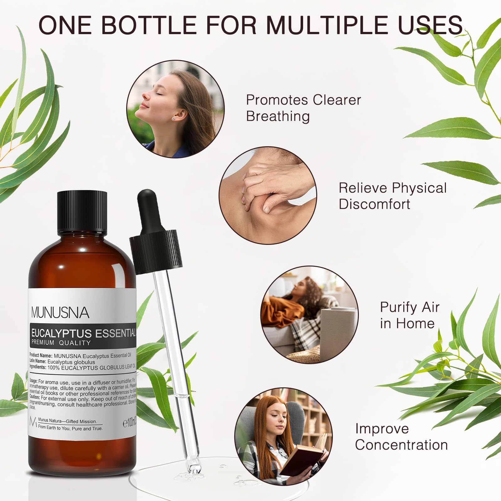 MUNUSNA mezcla con aceite portador lista para masaje seguro