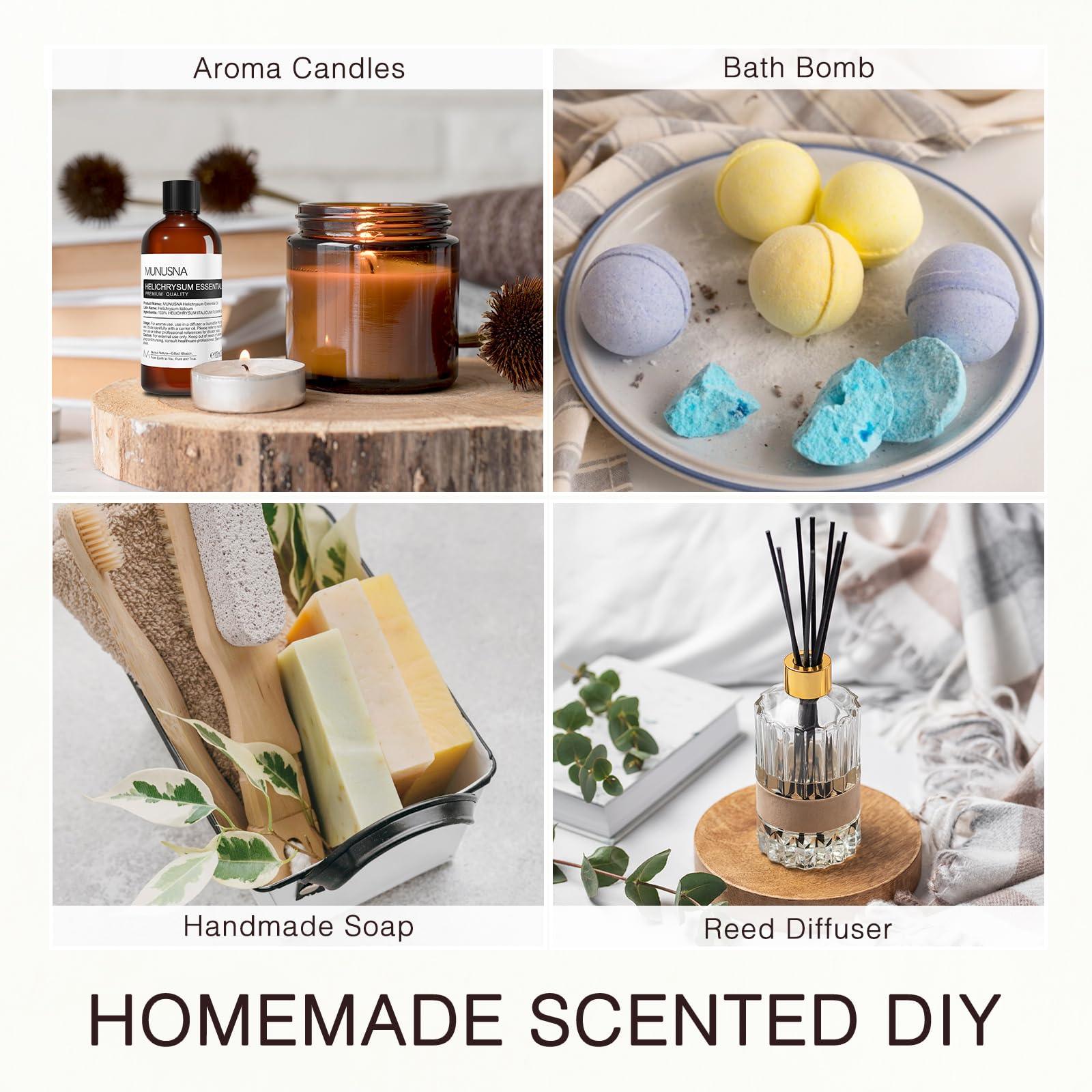 MUNUSNA caja para regalo con aceite helichrysum ideal como presente especial