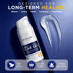 MURASAKI BEAUTY tubo junto a una regla para comparar tamaño práctico de viaje