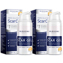 MURASAKI BEAUTY pack frontal mostrando dos tubos y beneficios de valor