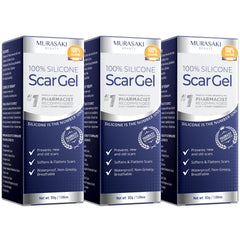 MURASAKI BEAUTY pack frontal mostrando tres tubos y conveniencia