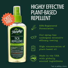 Murphy's Naturals etiqueta en detalle indicando uso en piel y ropa