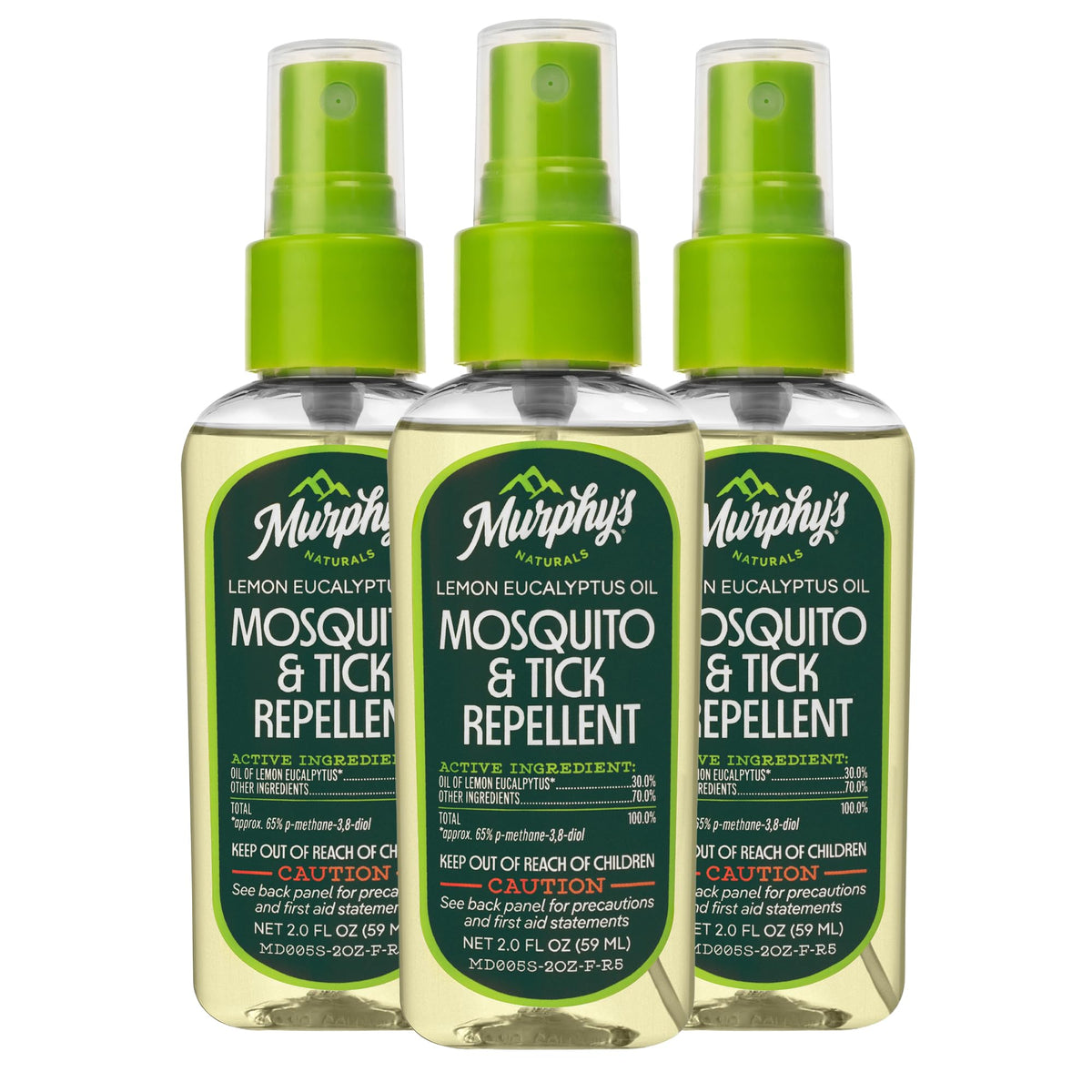 Murphy's Naturals vista frontal del pack de tres frascos, fácil transporte