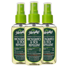 Murphy's Naturals vista frontal del pack de tres frascos, fácil transporte