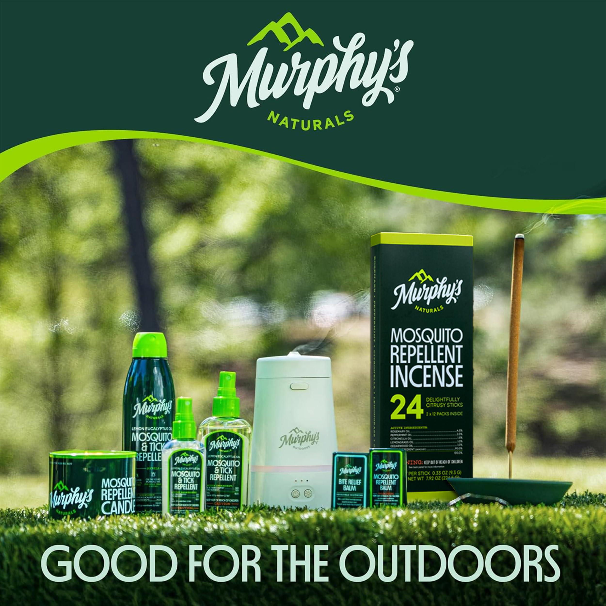 Murphy's Naturals uso en camping ilustrando protección al aire libre y conveniencia