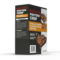 Musashi Protein Crisp Bar en entorno de gimnasio como snack posentrenamiento práctico