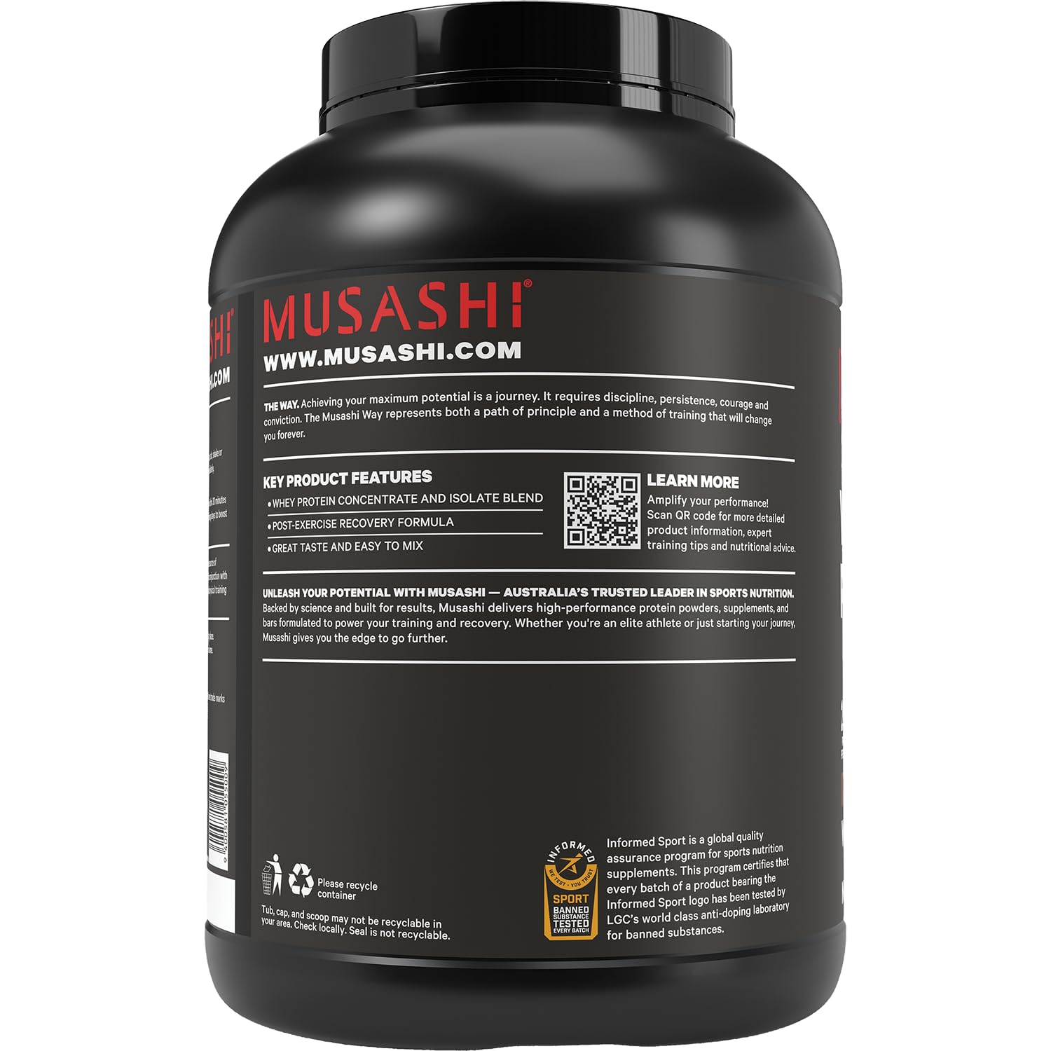 Musashi primer plano del polvo mostrando textura fina y mezcla fácil