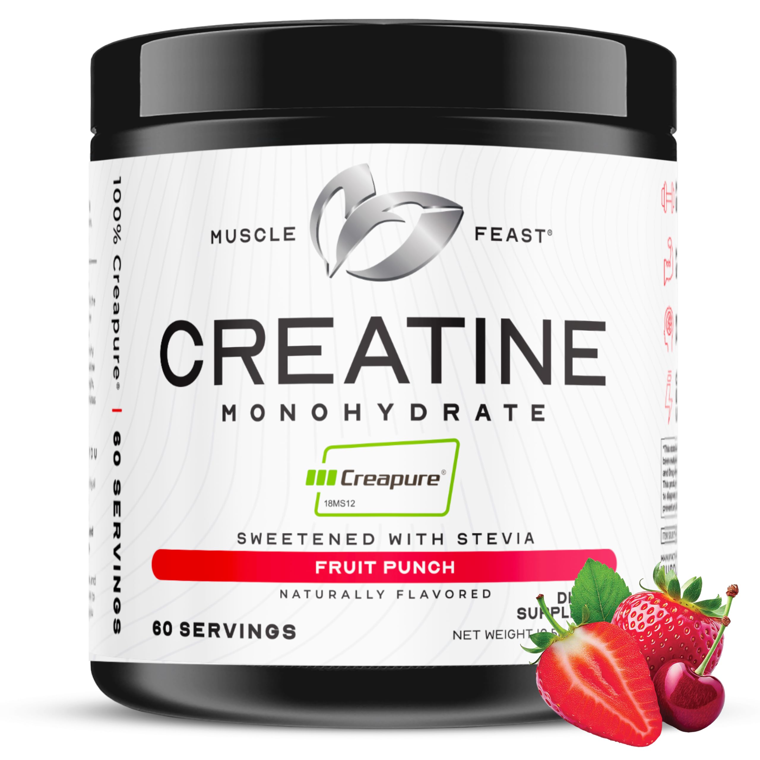 Muscle Feast envase frontal Fruit Punch mostrando diseño y pureza