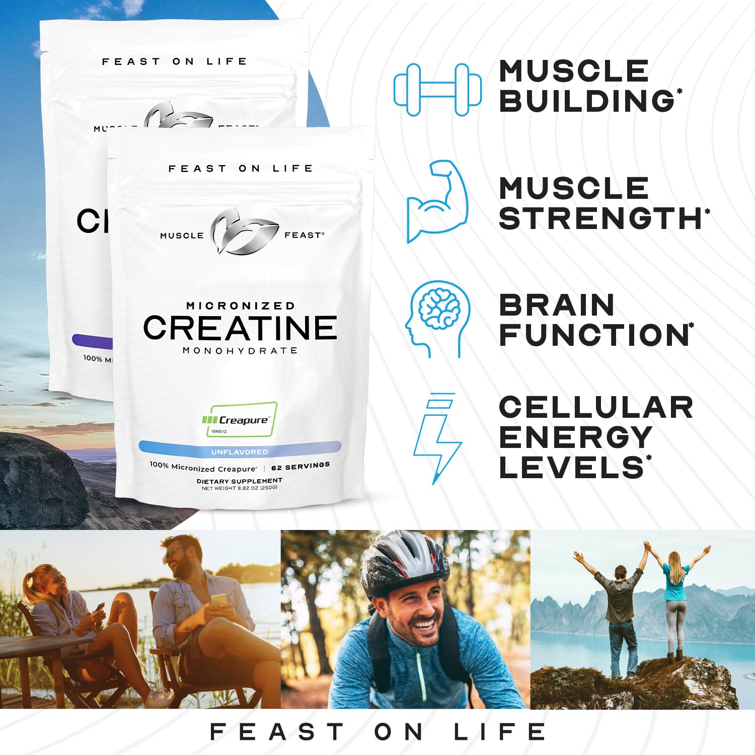 Muscle Feast creatina mezclada en batidora sin grumos lista para consumir