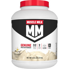 Muscle Milk envase frontal Vainilla Creme mostrando diseño y beneficio práctico