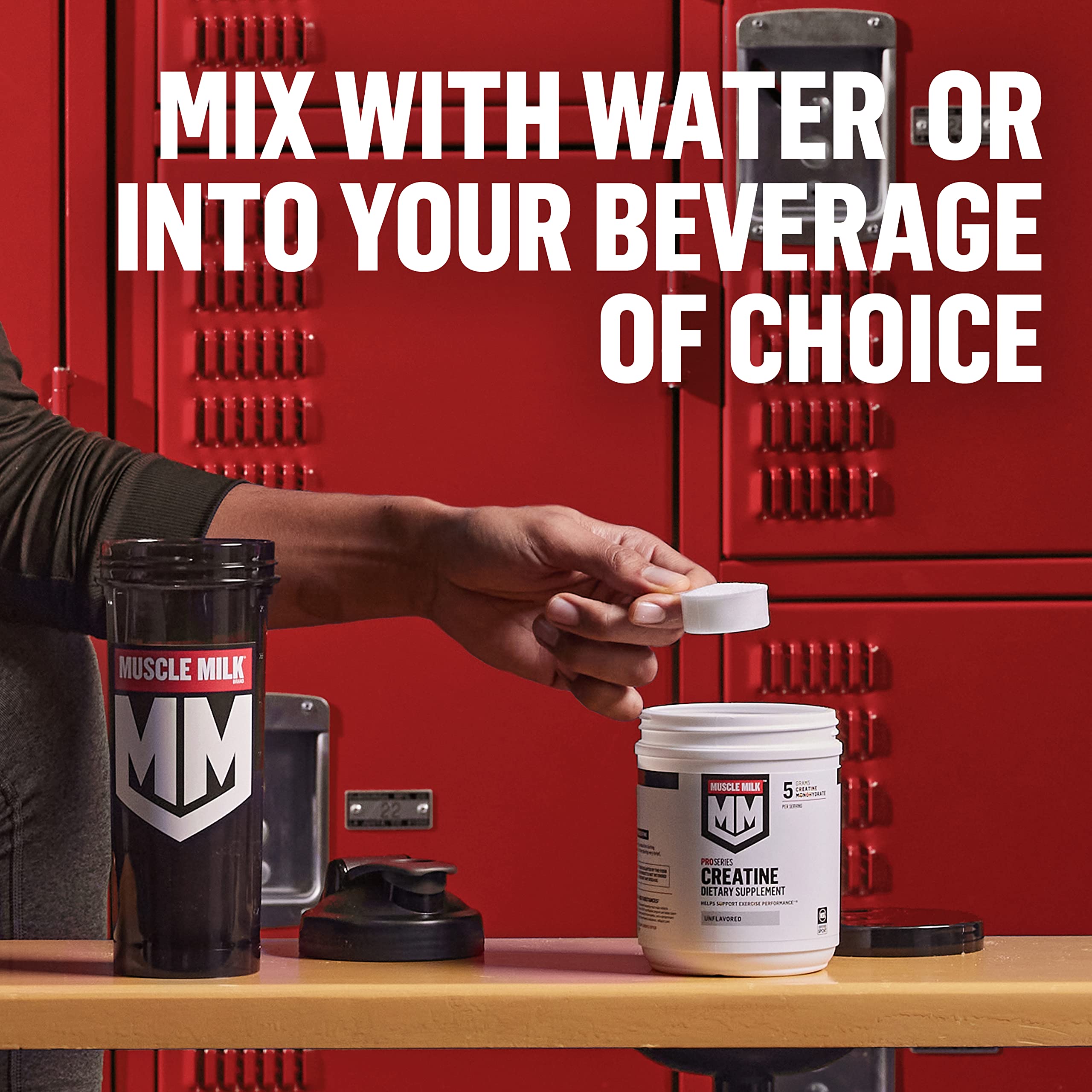 Muscle Milk etiqueta con sello NSF resaltando control de sustancias prohibidas