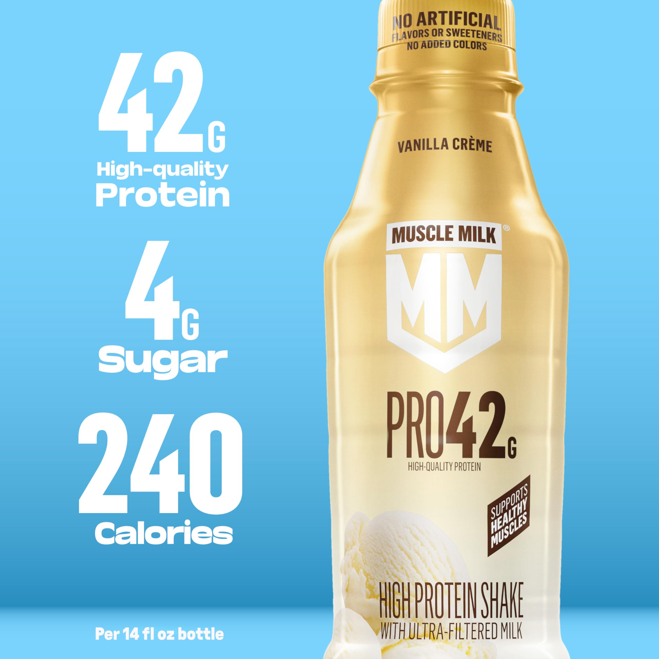 Muscle Milk Pro botella en mano listoa para beber tras entrenamiento