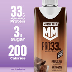 Textura cremosa de Muscle Milk Pro Chocolate en vaso resaltando sabor
