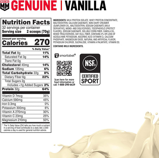 Muscle Milk polvo textura en primer plano para mezcla rápida y suave