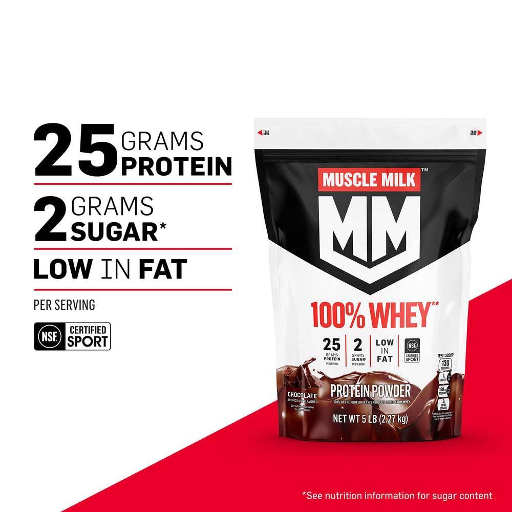 Muscle Milk textura del polvo en primer plano fácil de mezclar y suave
