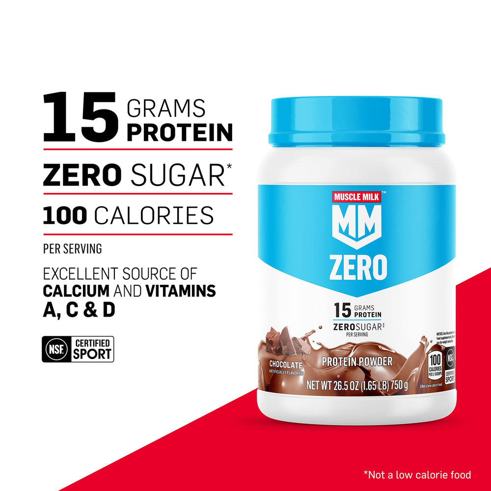 Muscle Milk polvo en primer plano, textura fina y fácil mezcla