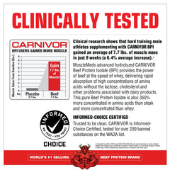 Batido de CARNIVOR en vaso listo para beber, MuscleMeds facilita recuperación postentreno