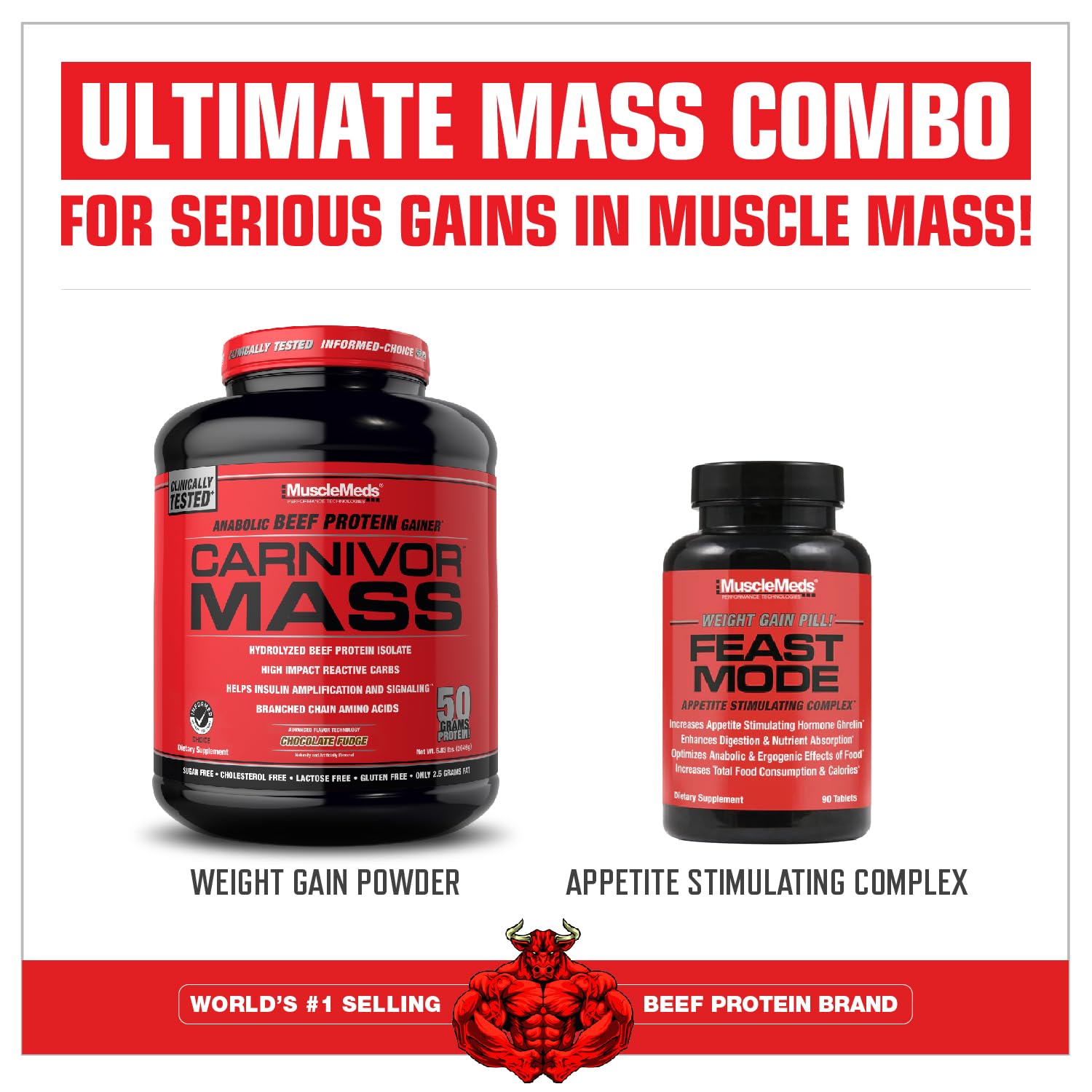 MuscleMeds etiqueta nutricional detallada con proteínas y carbohidratos clave